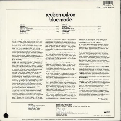 Reuben Wilson Blue Mode vinyl LP album (LP record) US XEULPBL765541