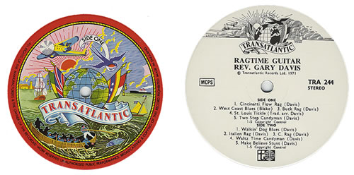 Rev. Gary Davis Ragtime Guitar vinyl LP album (LP record) UK RVDLPRA374450