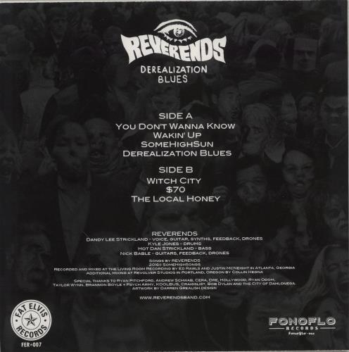 Reverends Derealization Blues vinyl LP album (LP record) US 9V8LPDE884101