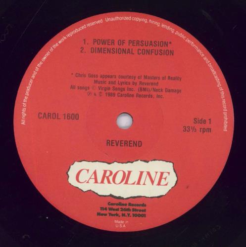 Reverend Reverend 12" vinyl single (12 inch record / Maxi-single) US R8012RE831671