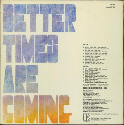 Rhinoceros Better Times Are Coming vinyl LP album (LP record) Italian HINLPBE823622