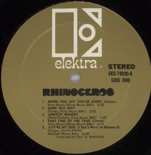 Rhinoceros Rhinoceros vinyl LP album (LP record) UK HINLPRH883699