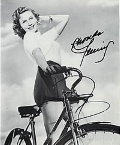 Rhonda Fleming Autographed Bicycle Picture memorabilia UK RF3MMAU268934