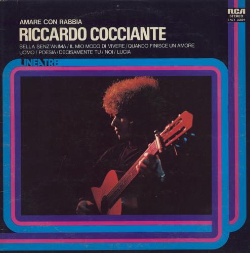Riccardo Cocciante Amare Con Rabbia vinyl LP album (LP record) Italian RJQLPAM809149