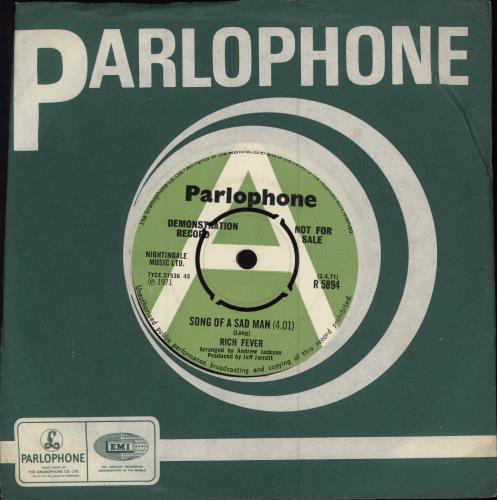 Rich Fever Song Of A Sad Man - A Label 7" vinyl single (7 inch record / 45) UK 3ZN07SO782944