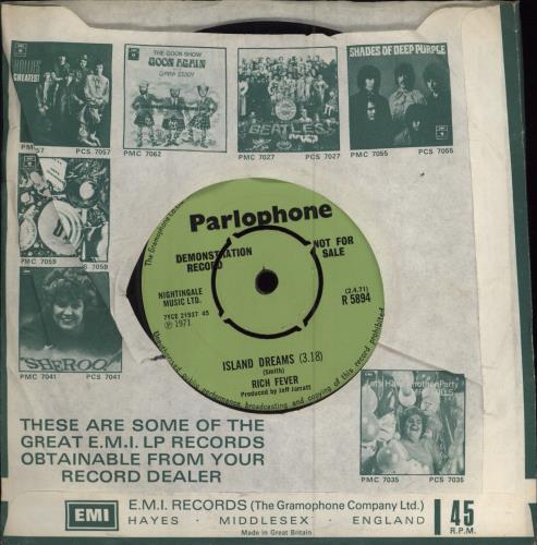 Rich Fever Song Of A Sad Man - A Label 7" vinyl single (7 inch record / 45) UK 3ZN07SO782944