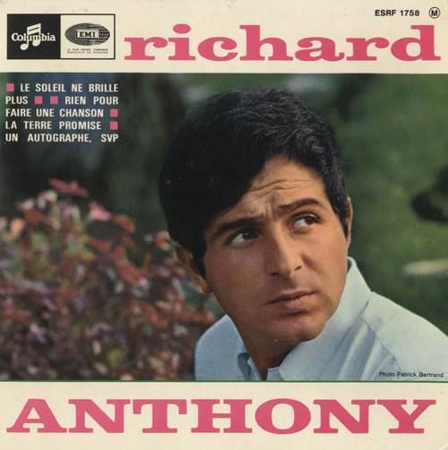 Richard Anthony Le Soleil Ne Brille Plus EP 7" vinyl single (7 inch record / 45) French RHT07LE488874
