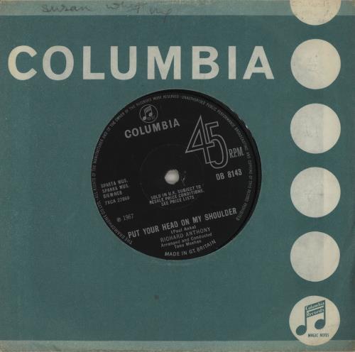 Richard Anthony Put Your Head On My Shoulder 7" vinyl single (7 inch record / 45) UK RHT07PU683839