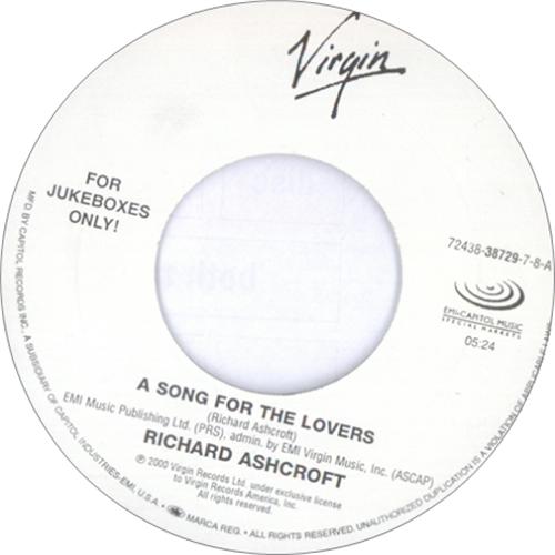 Richard Ashcroft A Song For The Lovers 7" vinyl single (7 inch record / 45) US CFT07AS179317