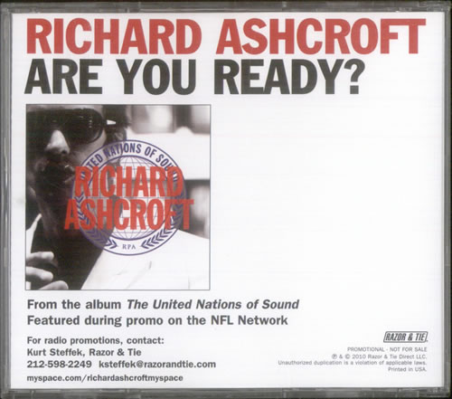 Richard Ashcroft Are You Ready? CD single (CD5 / 5") US CFTC5AR531185