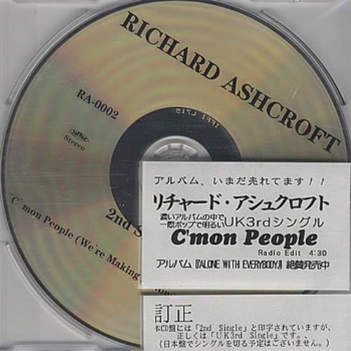 Richard Ashcroft C'Mon People CD single (CD5 / 5") Japanese CFTC5CM164148