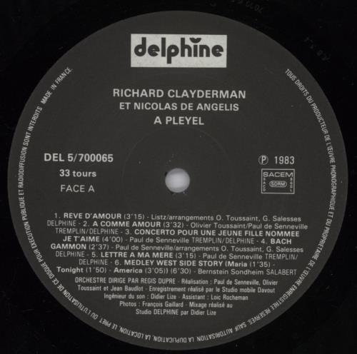 Richard Clayderman A Pleyel 2-LP vinyl record set (Double LP Album) French RC12LAP893565