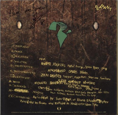 Richard Dawson Peasant - Yellow Vinyl - Autographed 2-LP vinyl record set (Double LP Album) UK 18C2LPE880901