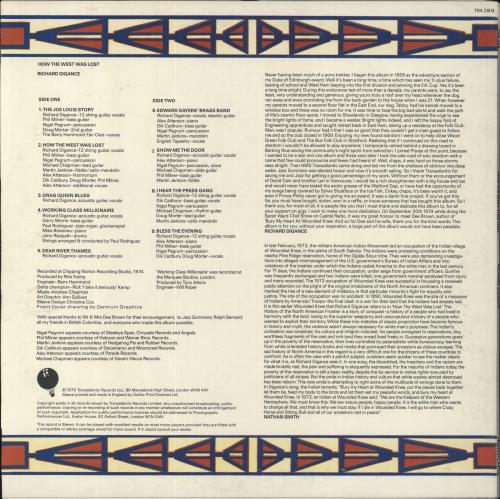 Richard Digance How The West Was Lost vinyl LP album (LP record) UK RD1LPHO271797