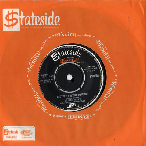 Richard Harris The Yard Went On Forever 7" vinyl single (7 inch record / 45) UK RHR07TH604075