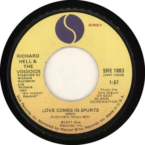 Richard Hell & Voidoids Blank Generation 7" vinyl single (7 inch record / 45) US RIH07BL729283