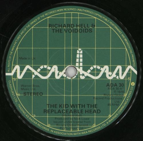 Richard Hell & Voidoids The Kid With The Replaceable Head - P/s 7" vinyl single (7 inch record / 45) UK RIH07TH129918