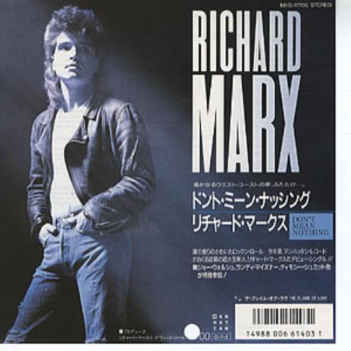 Richard Marx Don't Mean Nothing 7" vinyl single (7 inch record / 45) Japanese MRX07DO312169
