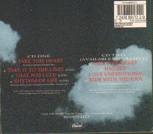 Richard Marx Take This Heart - Part 1 CD single (CD5 / 5") UK MRXC5TA52458