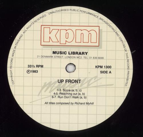 Richard Myhill Up Front vinyl LP album (LP record) UK RUULPUP856441