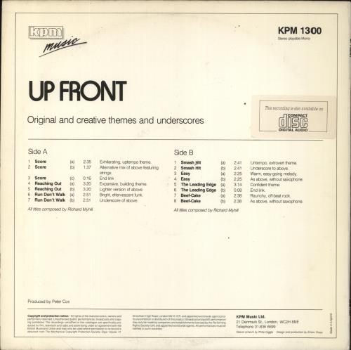 Richard Myhill Up Front vinyl LP album (LP record) UK RUULPUP856441