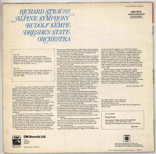 Richard Strauss Alpine Symphony - Quad vinyl LP album (LP record) UK RG6LPAL737160