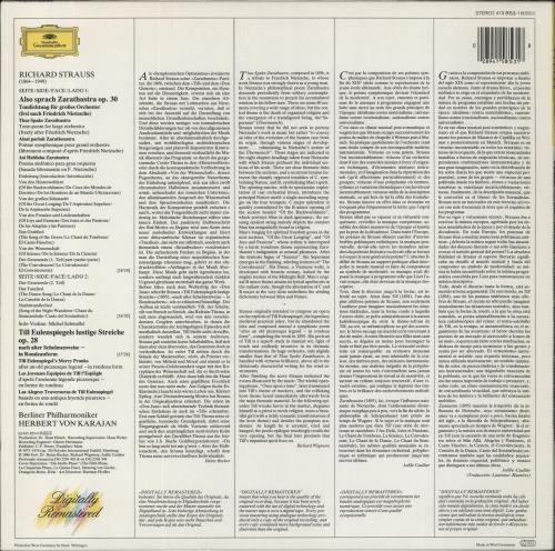 Richard Strauss Also Sprach Zarathustra / Till Eulenspiegel vinyl LP album (LP record) German RG6LPAL835916