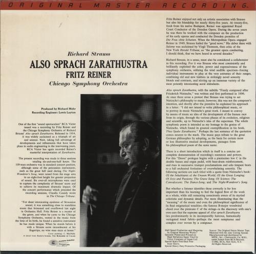 Richard Strauss Also Sprach Zarathustra vinyl LP album (LP record) US RG6LPAL640046