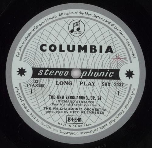 Richard Strauss Death And Transfiguration / Metamorphosen vinyl LP album (LP record) UK RG6LPDE836747