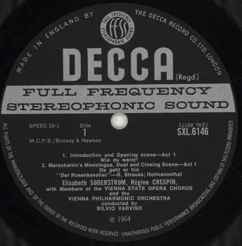 Richard Strauss Der Rosenkavalier - 2nd vinyl LP album (LP record) UK RG6LPDE699886