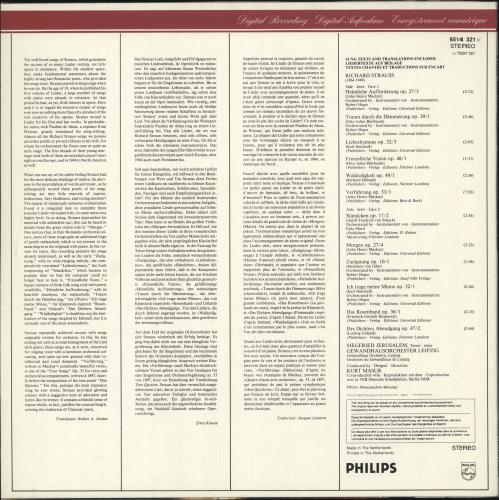 Richard Strauss Richard Strauss Orchestral Songs Of Orchesterlieder vinyl LP album (LP record) Dutch RG6LPRI742178