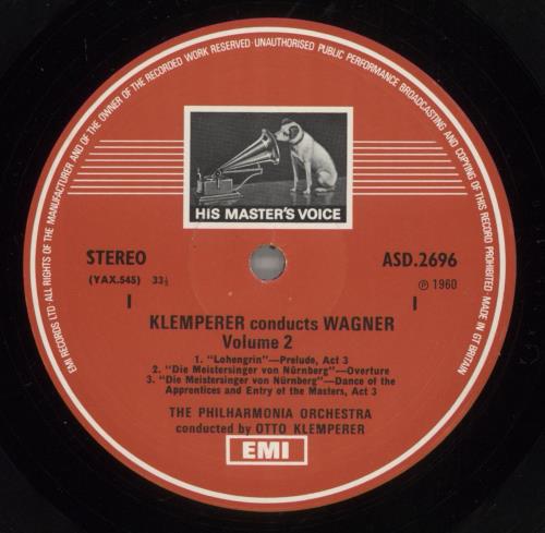 Richard Wagner Klemperer Conducts Wagner Volume 2 vinyl LP album (LP record) UK WGXLPKL877754