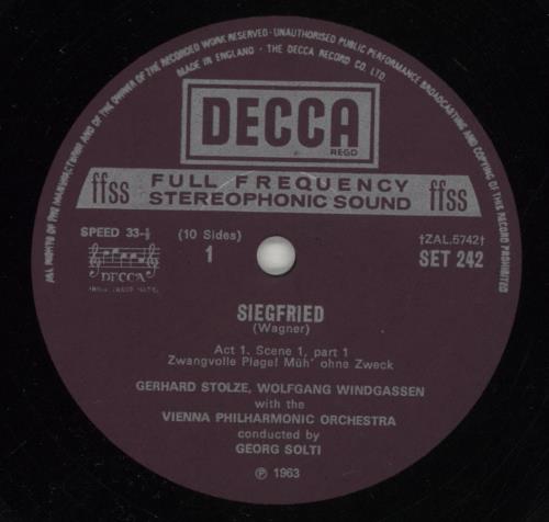 Richard Wagner Siegfried Vinyl Box Set UK WGXVXSI868114
