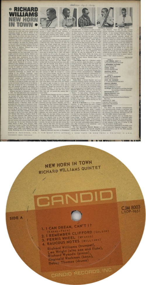 Richard Williams New Horn In Town vinyl LP album (LP record) US R1YLPNE594543