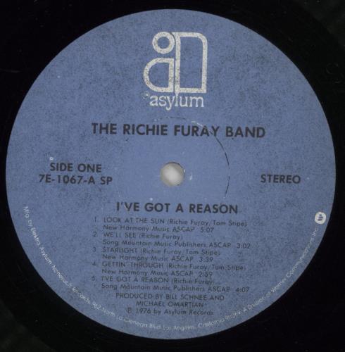 Richie Furay I've Got A Reason vinyl LP album (LP record) US YRFLPIV284618