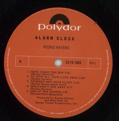 Richie Havens Alarm Clock vinyl LP album (LP record) UK CHVLPAL420902