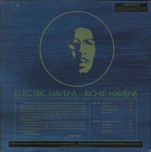 Richie Havens Electric Havens vinyl LP album (LP record) UK CHVLPEL728713