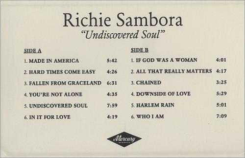 Richie Sambora Undiscovered Soul cassette album US RSBCLUN117031