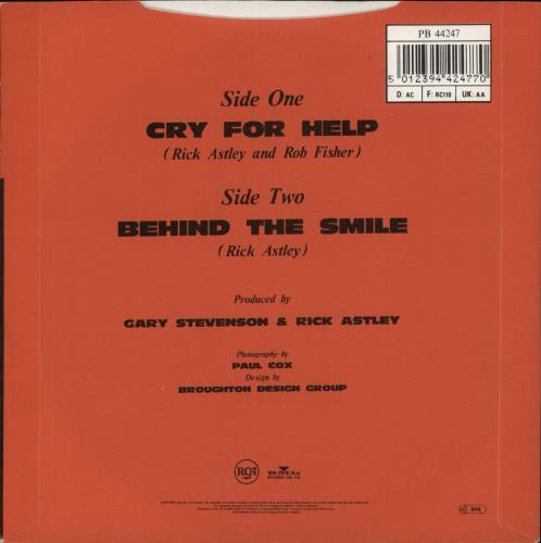 Rick Astley Cry For Help 7" vinyl single (7 inch record / 45) UK AST07CR593354