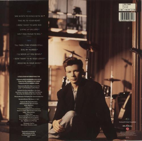 Rick Astley Hold Me In Your Arms vinyl LP album (LP record) German ASTLPHO237963
