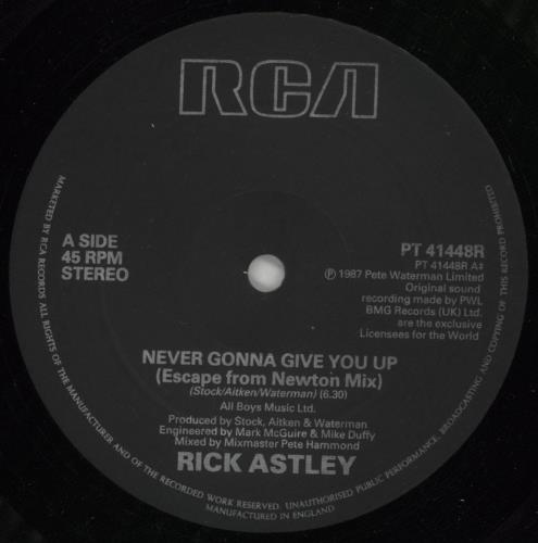 Rick Astley Never Gonna Give You Up - Remix 12" vinyl single (12 inch record / Maxi-single) UK AST12NE11720