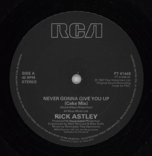 Rick Astley Never Gonna Give You Up 12" vinyl single (12 inch record / Maxi-single) UK AST12NE44821