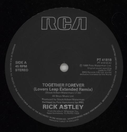 Rick Astley Together Forever 12" vinyl single (12 inch record / Maxi-single) UK AST12TO44830