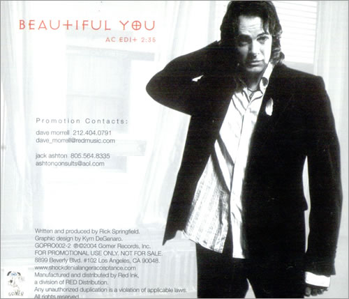Rick Springfield Beautiful You CD single (CD5 / 5") US RSPC5BE527163
