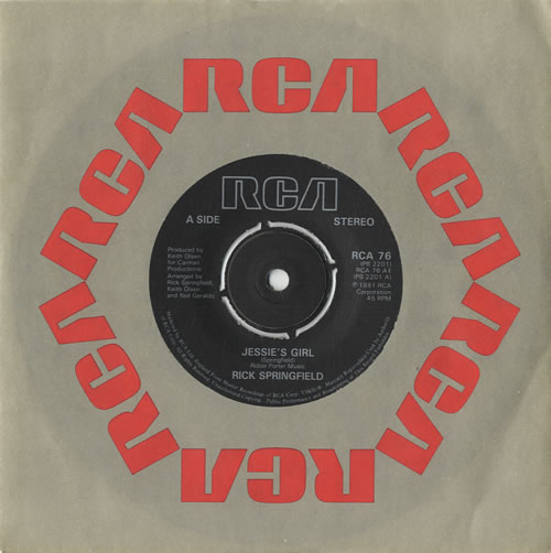 Rick Springfield Jessie's Girl 7" vinyl single (7 inch record / 45) UK RSP07JE447813
