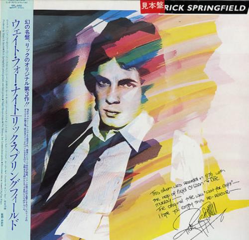Rick Springfield Wait For The Night vinyl LP album (LP record) Japanese RSPLPWA178013