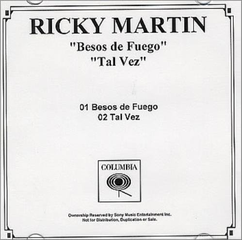 Ricky Martin Besos de Fuego CD-R acetate US RKMCRBE353514