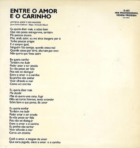 Ricky Martin Entre O Amor E O Carinho 12" vinyl single (12 inch record / Maxi-single) Brazilian RKM12EN232387