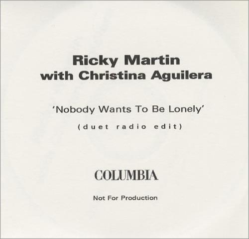 Ricky Martin Nobody Wants To Be Lonely Acetate CD-R acetate UK RKMCRNO176047