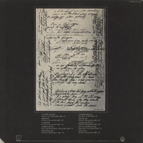 Ricky Nelson Garden Party vinyl LP album (LP record) US R-NLPGA760289